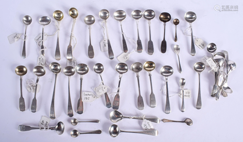 A LARGE GROUP OF ANTIQUE SILVER SPOONS. 1…