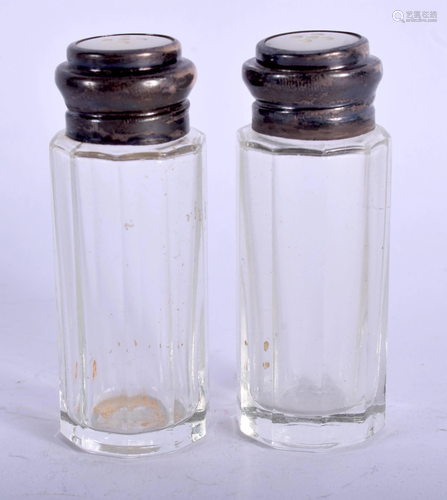 TWO SILVER SCENT BOTTLES. (2)