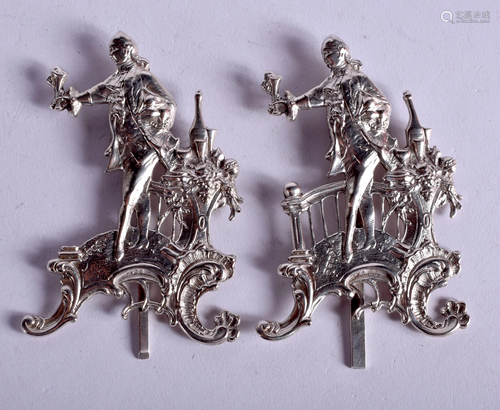 A PAIR OF ANTIQUE DUTCH SILVER PLAQUES. 2.6 …