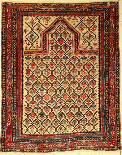 Shirvan prayer rug, antique, Caucasus, late 19th