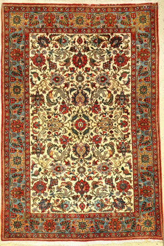 Fine Qom old, Persia, approx. 50 years,wool, approx.