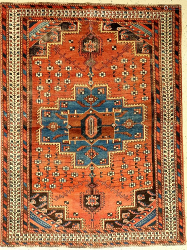 Afschar rug old, Persia, around 1940, wool on cotton