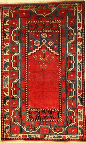 Anatolian prayer rug, old, Turkey, approx. 70 years,