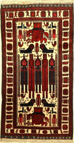 Baluch old, Persia, approx. 30 years, wool on …