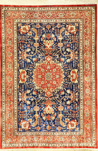 Fine silk Qom 'Mir Mehdi' (signed), Persia, appr…