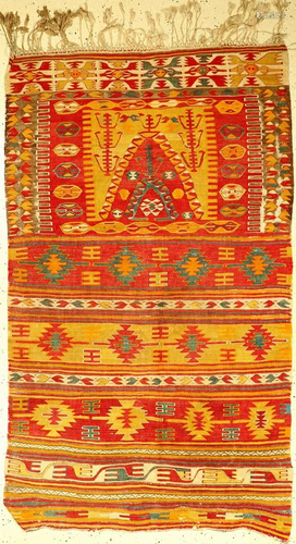 Anatolian kilim old, Turkey, around 1920, woolon …