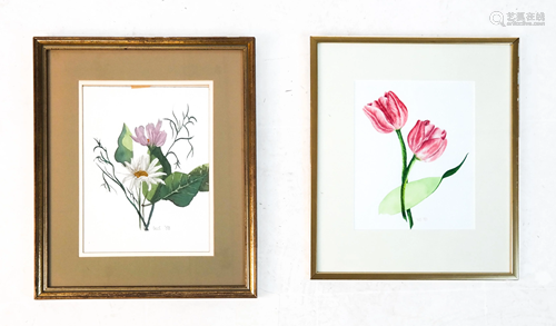 Winnie STANIFORD: Two Floral Watercolors