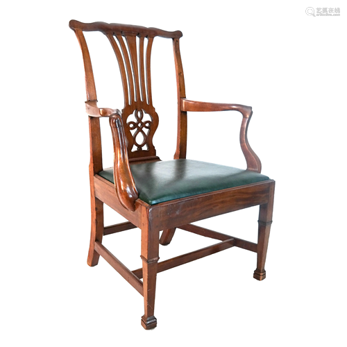 19th C. American Chippendale Arm Chair