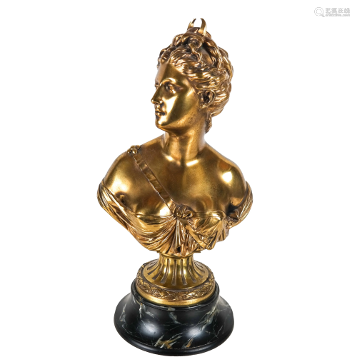 Jean-Antoine HOUDON: Female Bust - Bronze