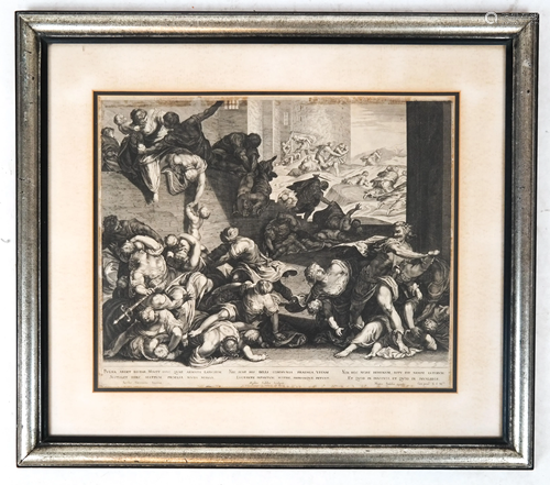 SADELER: Rape of Sabine Women - Engraving