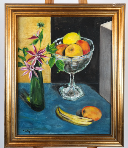 After Bernard LORJOU: Still Life - Oil on Masonite