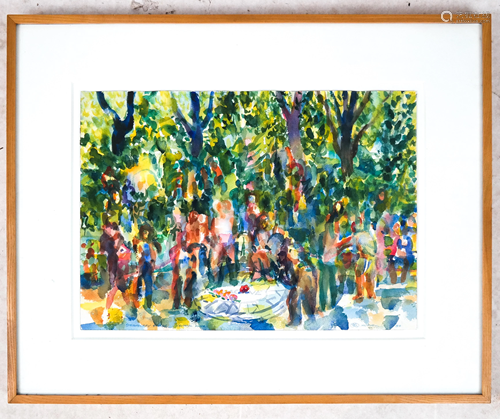 Fred MITCHELL: Central Park- Watercolor