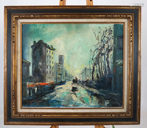 C. GOURJON: Impressionist Street Scene