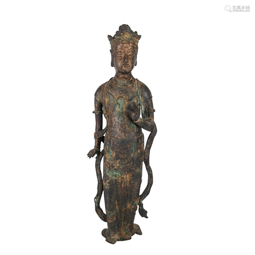 Tibetan Bronze Statue of Goddess Tara