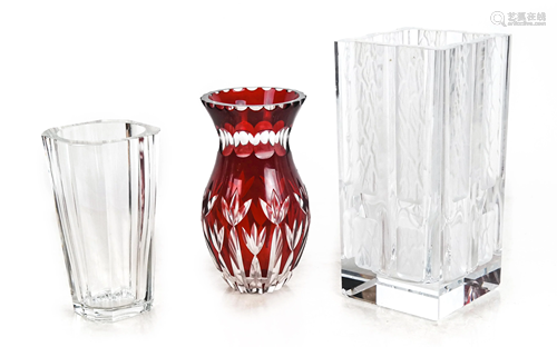 3 Crystal Vases, Including Baccarat