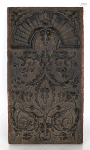 Wood Carved Relief Panel