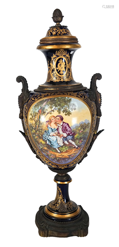 Sevres Porcelain Vase with Cover