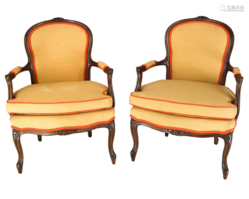 Pair Louis XV-Style Fauteuils