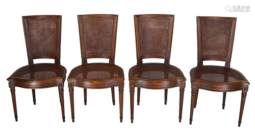 Set of 4 Louis XVI-Style Caned Chairs