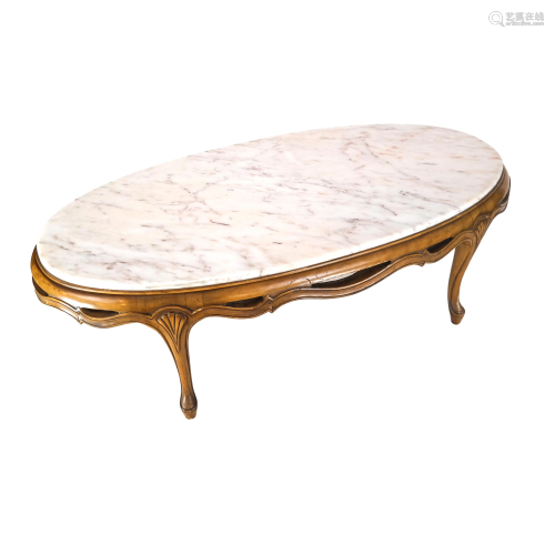 Provincial-Style Oval Coffee Table