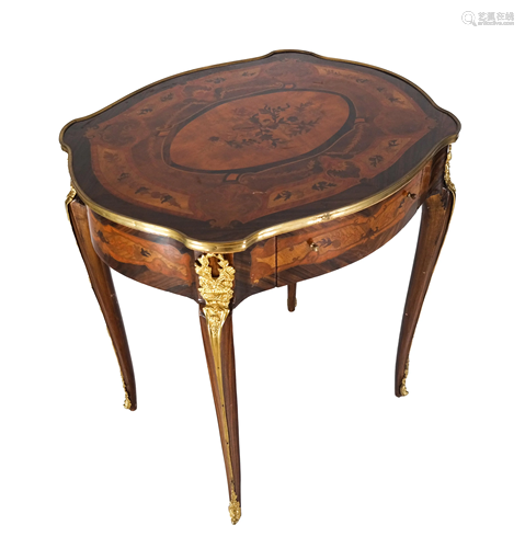 French Louis XV Inlaid Stand / Table