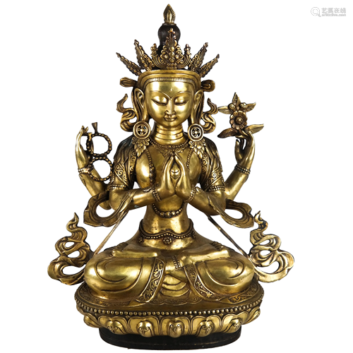 Tibetan Bronze Buddha Statue