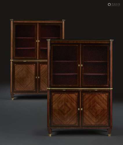 TWO PAIR OF STYLE LIBRARIES LOUIS XVI, LATE 19th C…