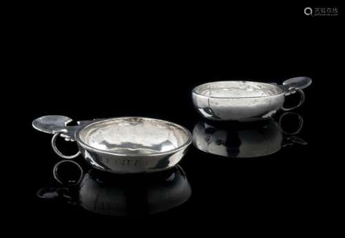 TWO SILVER WINE CUPS Saint Jean d'Angély and Angou…