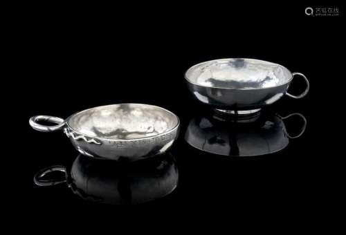 TWO PLAIN SILVER WINE CUPS \nAurillac and Agen, sec…