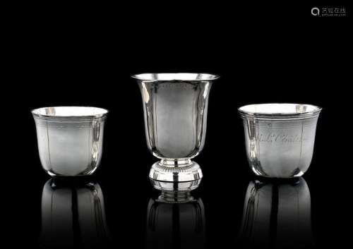 TWO CURONS AND A TIMBAL TULIP TIMBALE IN SILVER UN…