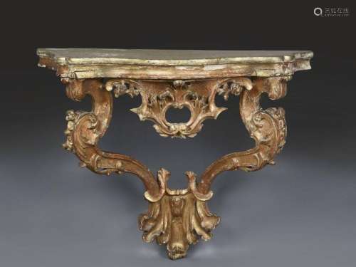 LOUIS PERIOD CONSOLE XV \nIn carved and gilded wood…