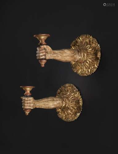 PAIR OF LIGHT ARMS FROM THE BAROQUE PERIOD \nIn car…