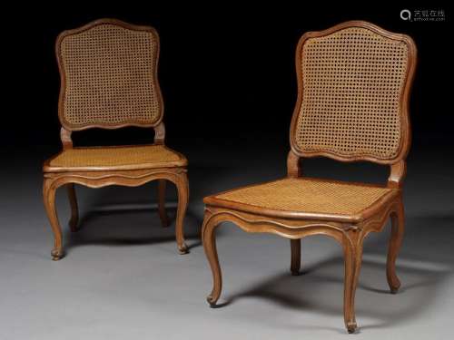 PAIR OF EARLY CANNED CHAIRS LOUIS XV Stamp of Sylv…