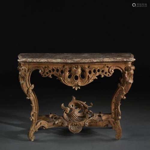 REGENCY PERIOD CONSOLE \nMoulded and sculpted oak, …