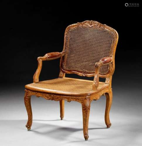 LOUIS PERIOD CANED OFFICE ARMCHAIR XV \nMoulded and…