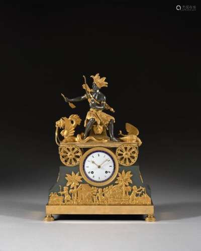 NATIVE AMERICAN HUNTER'S CLOCK FROM THE DIRECTOIRE…