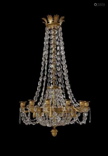 EMPIRE CHANDELIER \nIn crystal, chased and gilded b…