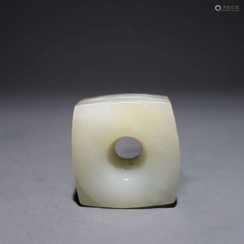 A CHINESE CARVED HETIAN JADE CONG