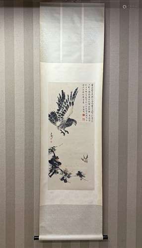 A CHINESE EAGLE PAINTING, WANG XUETAO MARK