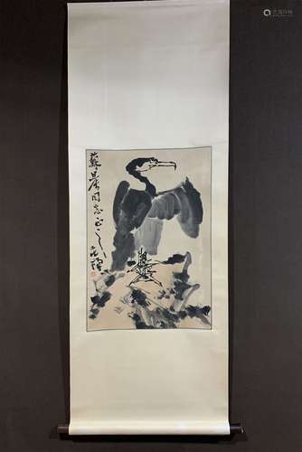 A CHINESE EAGLE PAINTING, LI KUCHAN MARK