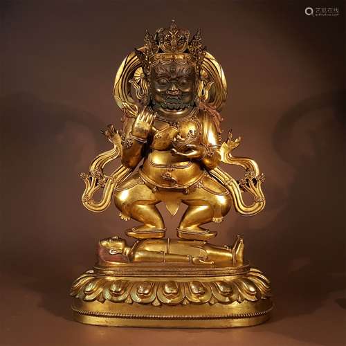 A MING DYNASTY GILTING BRONZE KING-KONG BUDDHA STATUE