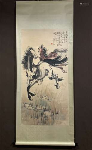 A CHINESE HORSE PAINTING, XU BEIHONG MARK