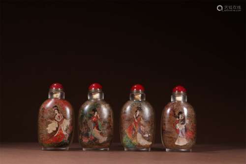 A SET OF INNER PAINTING BEAUTY FIGURES SNUFF BOTTLES
