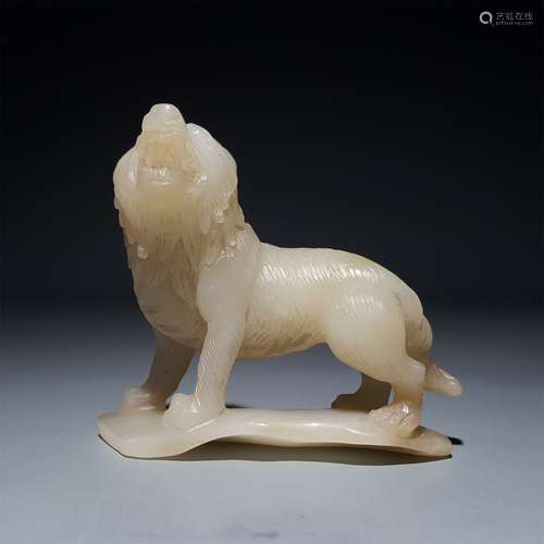 A CHINESE CARVED HETIAN JADE ORNAMENT,WOLF