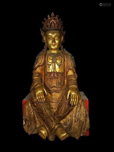 A MING DYNASTY GUANYIN STATUE