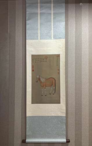 A CHINESE HORSE PAINTING, LANG SHINING MARK