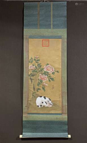 A CHINESE CAT PAINTING, JIANG TINGXI MARK