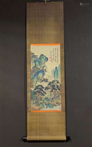 A CHINESE LANDSCAPE PAINTING, WEN HUIMING MARK