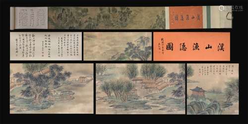 A CHINESE LANDSCAPE PAINTING ,SILK SCROLL, WEN ZHENGMING MARK