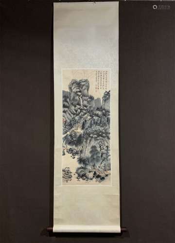 A CHINESE LANDSCAPE PAINTING, PURU MARK